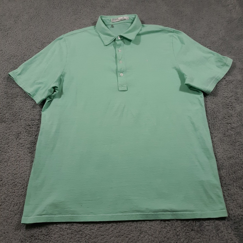 Criquet Polo Shirt Mens XL Austin TX Green Organic Cotton Golf Performance